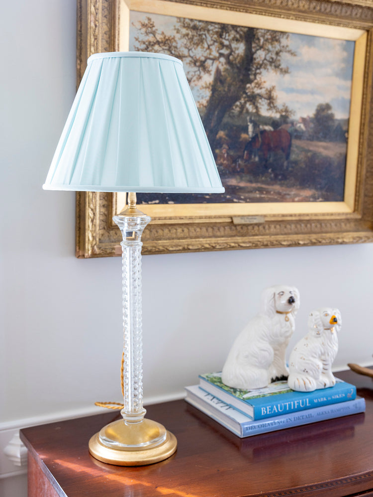 Edgar-Reeves 12" to 24" Sea Blue Silk Box Pleat
