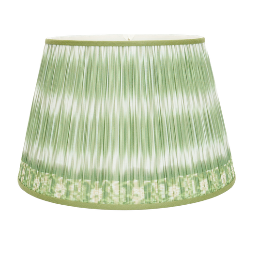 12" to 18" Green Ikat Shirred Pleat