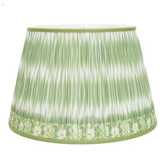 12" to 18" Green Ikat Shirred Pleat