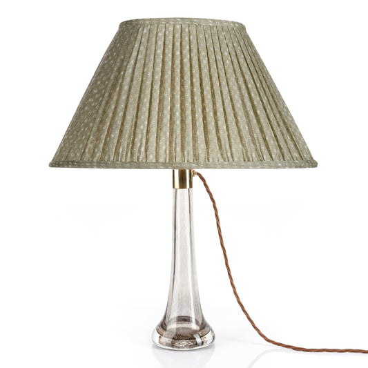 Fermoie 12" to 18" Oval Gathered Bedwyn, Green Figured Linen