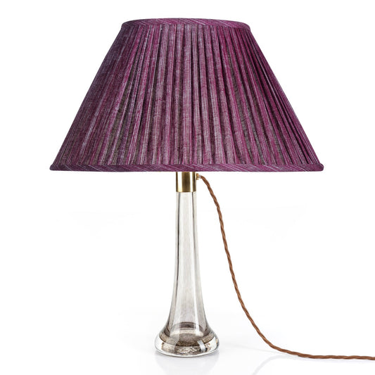 Fermoie 12" to 18" Oval Gathered Bedwyn, Back to the Fuchsia Plain Linen