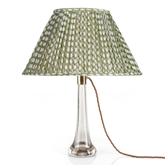 Fermoie 12" to 18" Oval Gathered Bedwyn, Green Wicker Linen