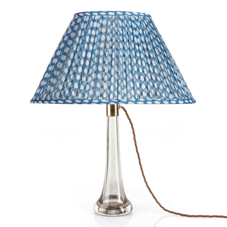 Fermoie 12" to 18" Oval Gathered Bedwyn, Blue Wicker Linen