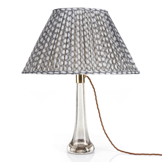 Fermoie 12" to 18" Oval Gathered Bedwyn, Grey Wicker Linen