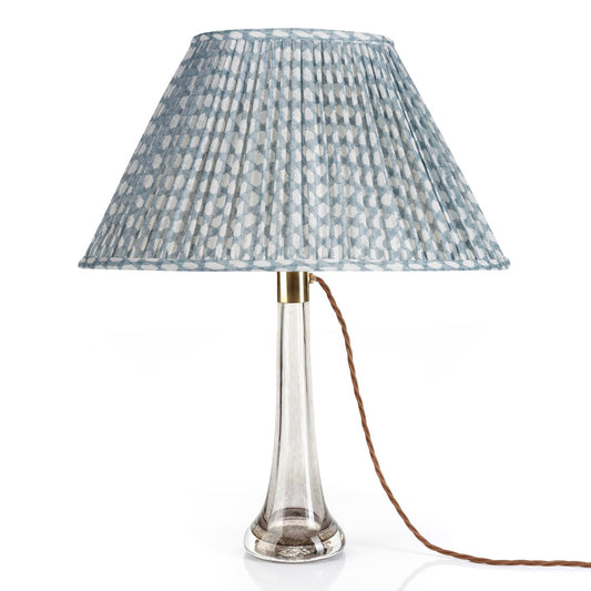 Fermoie 12" to 18" Oval Gathered Bedwyn, Light Blue Wicker Linen