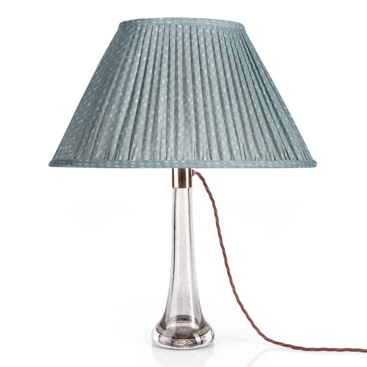 Fermoie 12" to 18" Oval Gathered Bedwyn, Blue Figured Linen