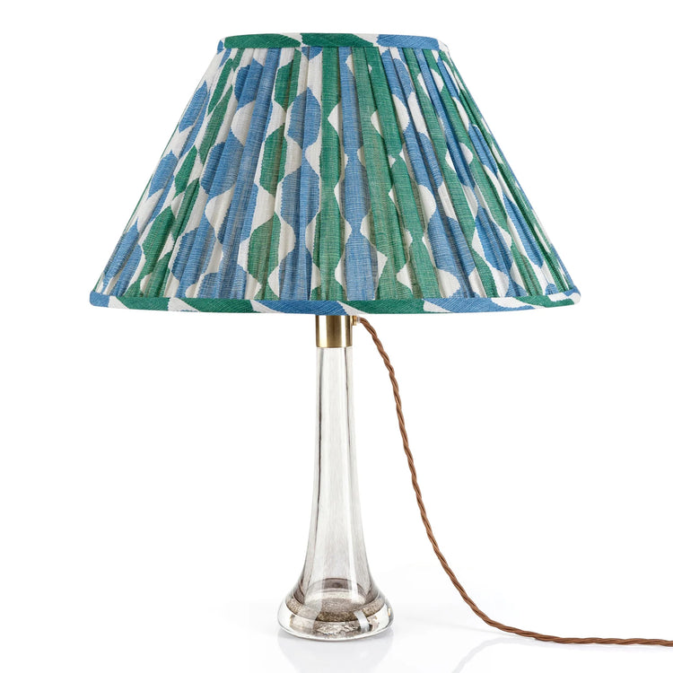 Fermoie 12" to 18" Oval Gathered Bedwyn, Green and Blue Whittle Linen