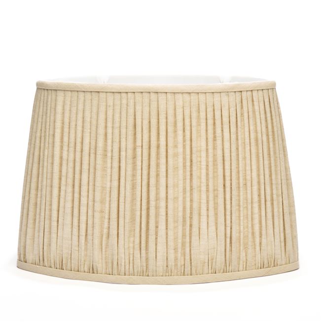 Edgar-Reeves 13" to 17" Oat Linen Gathered Pleat Flat Sided Oval