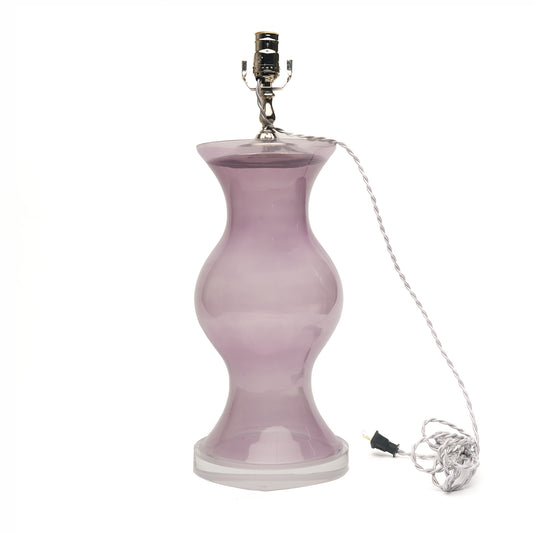 Orchid Glass Globe Lamp with Lucite Base