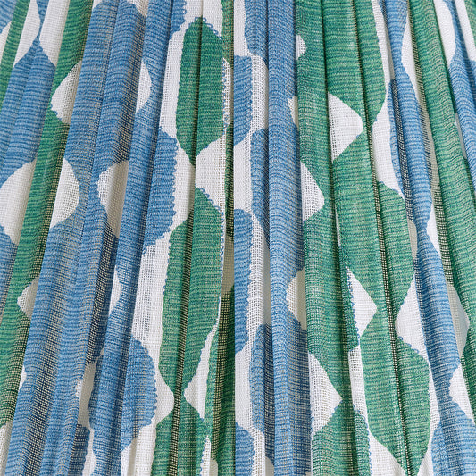 Fermoie 12" to 18" Oval Gathered Bedwyn, Green and Blue Whittle Linen