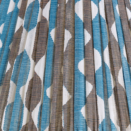 Fermoie 12" to 18" Oval Gathered Bedwyn, Blue and Neutral Whittle Linen