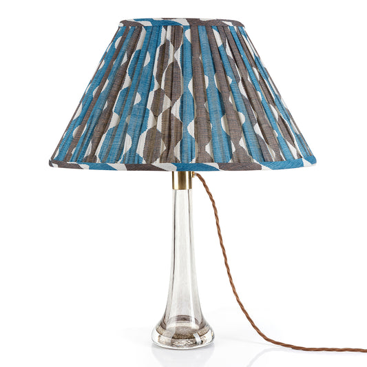 Fermoie 12" to 18" Oval Gathered Bedwyn, Blue and Neutral Whittle Linen