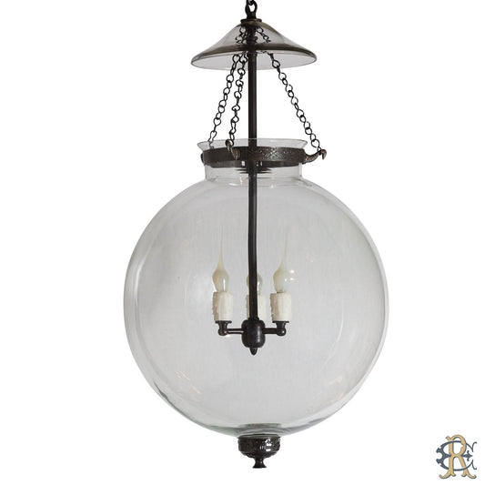 Large Clear Glass Onion Bell Jar - Edgar Reeves Lighting
