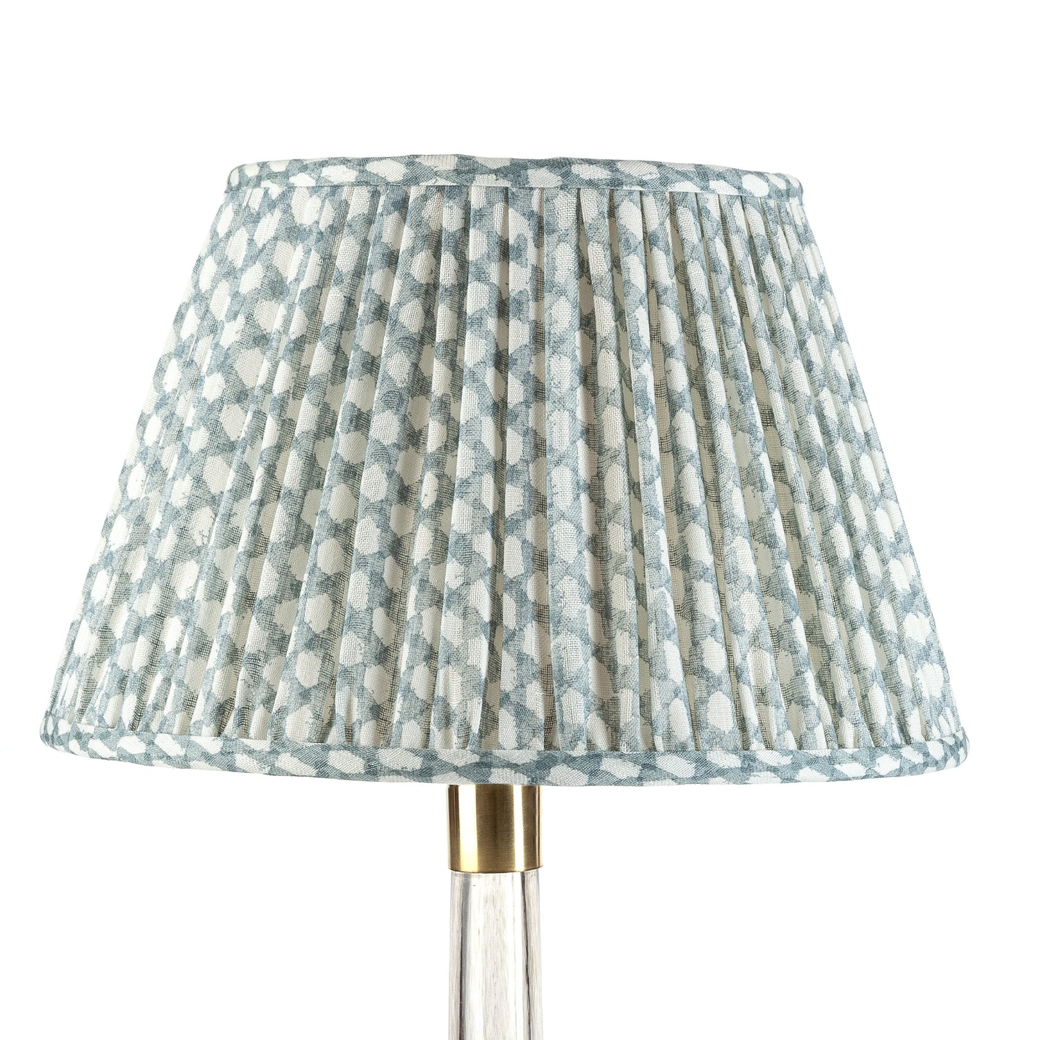 Blue and white linen lamp shade 