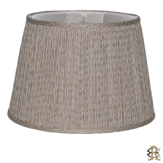 16" COM Taupe Linen Shirred Drum - Edgar Reeves Lighting