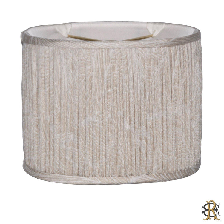 10" COM Soft Gray Patterned Linen Shirred Oval - Edgar Reeves Lighting