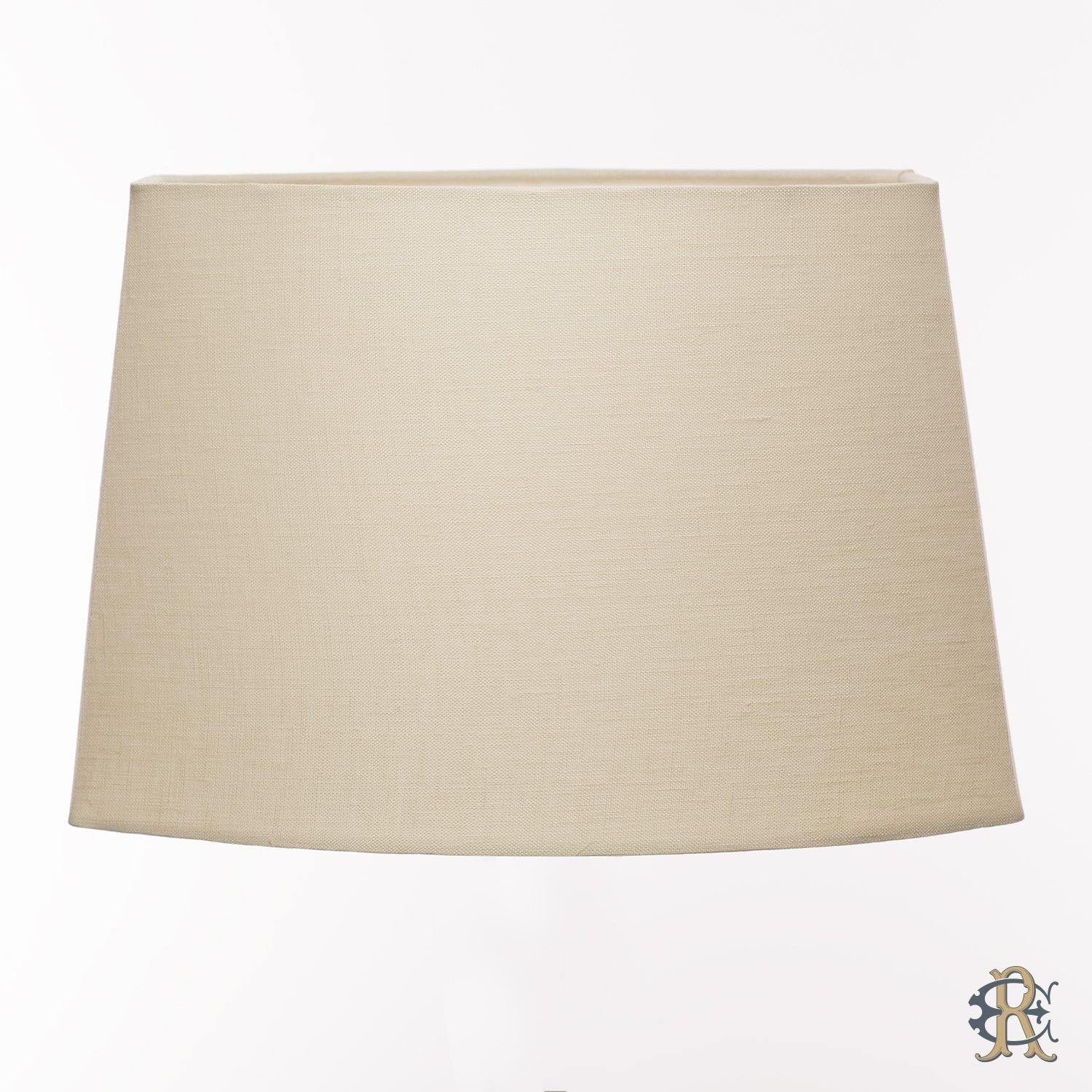11" - 19" Cream Linen Flat Sided Oval - Edgar Reeves Lighting