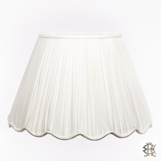 14" - 18" Bone Linen Gathered with Scalloped Edge