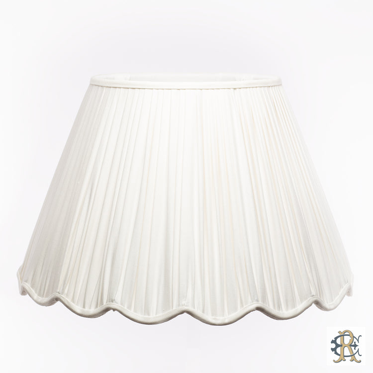 14" - 18" Bone Linen Gathered with Scalloped Edge
